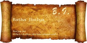 Batha Ibolya névjegykártya